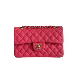 Chanel CF Rose red / Apricot color / Yellow / Blue Quilted Caviar Leather Crossbody Bags