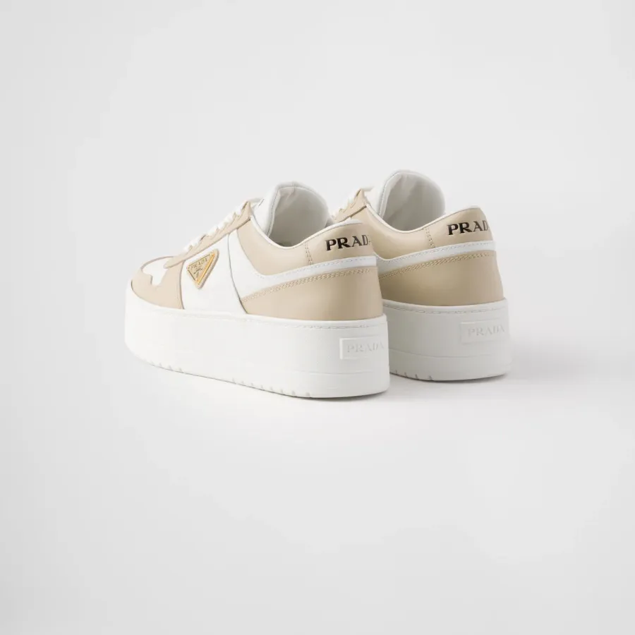 PRADA White and desert  leather sneakers