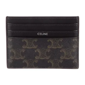 Celine Small Card Holder Black Triomphe Printed Canvas