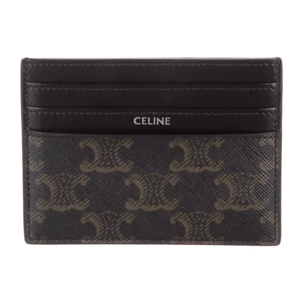 Celine Small Card Holder Black Triomphe Printed Canvas
