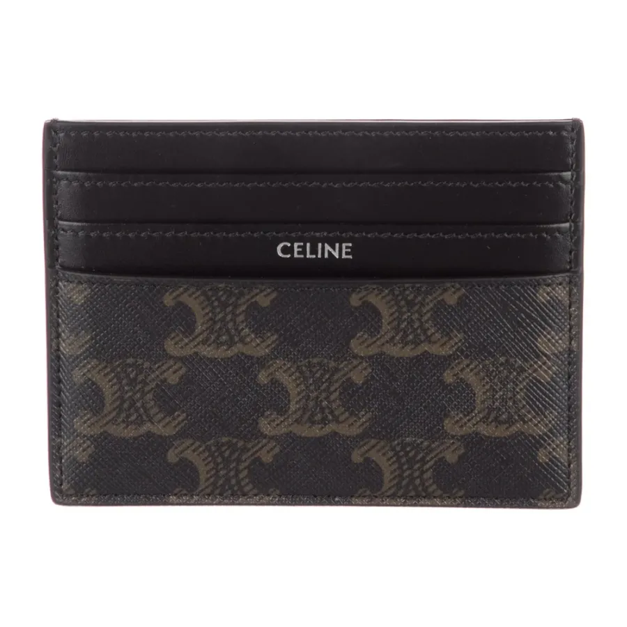 Celine Small Card Holder Black Triomphe Printed Canvas