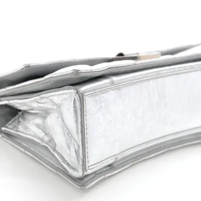 Balenciaga Small Crush Chain Bag Beige Quilted Crushed Calfskin Leather Silver Hardware