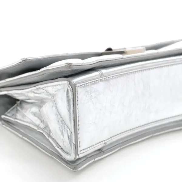 Balenciaga Small Crush Chain Bag Beige Quilted Crushed Calfskin Leather Silver Hardware - Image 4