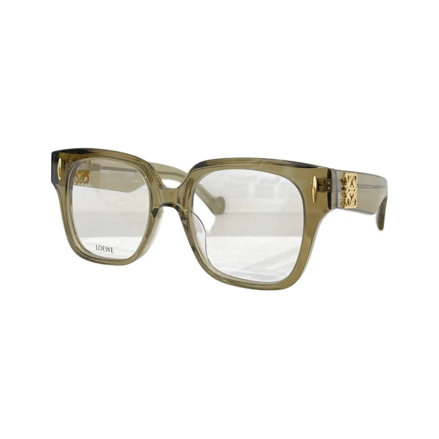 Loewe square frame glasses leopard brown/olive brown/black yellow/black/green brown/transparent leopard/transparent black/transparent grey/transparent olive color Size 51口19-140