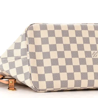 Louis Vuitton Braided Neverfull MM Damier Azur Canvas Orange Interior