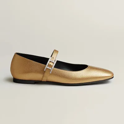 HERMES Jane Golden color Ballet Shoes