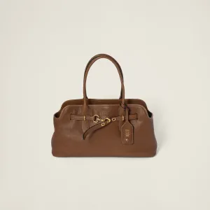 Miu Miu Aventure Nappa Calfskin Leather Brown Top-Handle Bags