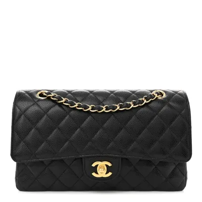 Chanel Double Flap Caviar Black Designer Handbags