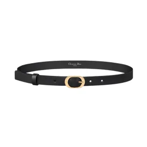 Dior Women' s Chic Belt With Pearls In Black Calfskin With Gold Hardware 20mm