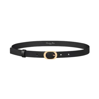Dior Women' s Chic Belt With Pearls In Black Calfskin With Gold Hardware 20mm