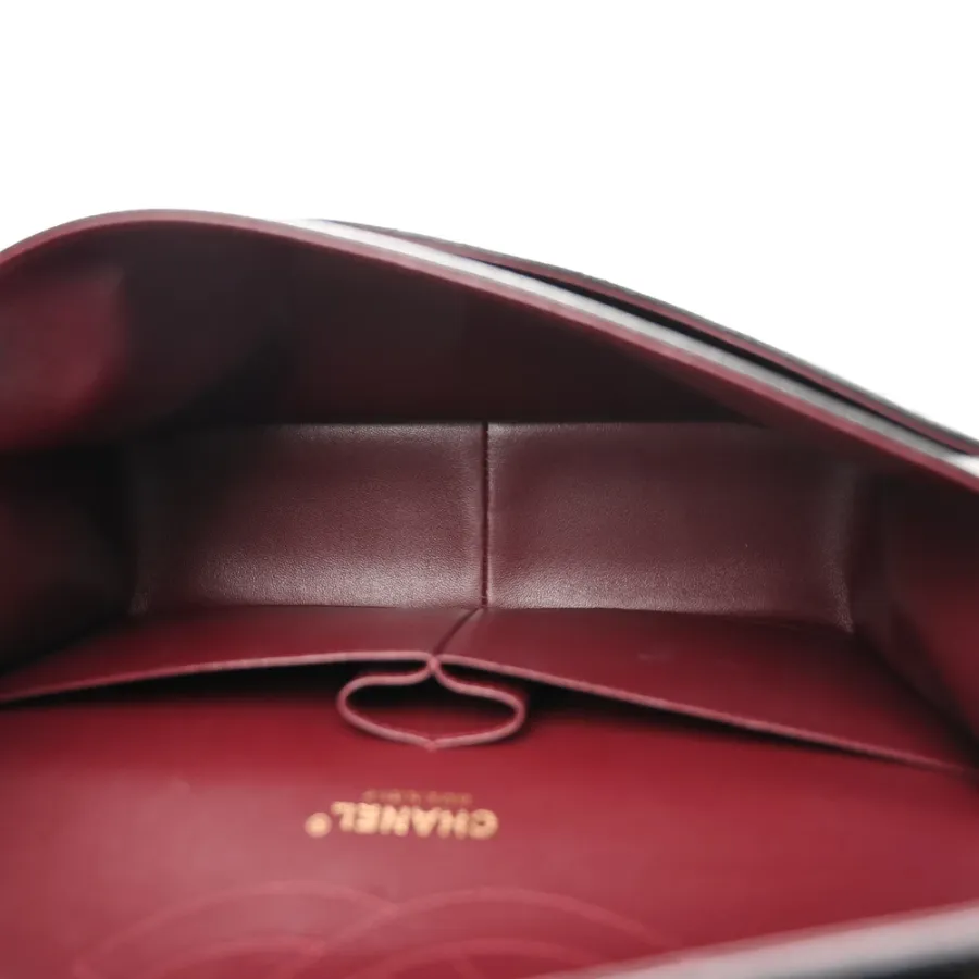 Chanel Double Flap Jumbo Black Quilted Caviar Leather Gold Hardware