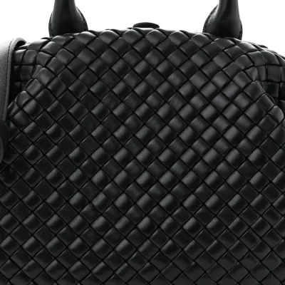 Bottega Veneta Small Intrecciato Padded The Handle Black Nappa Leather