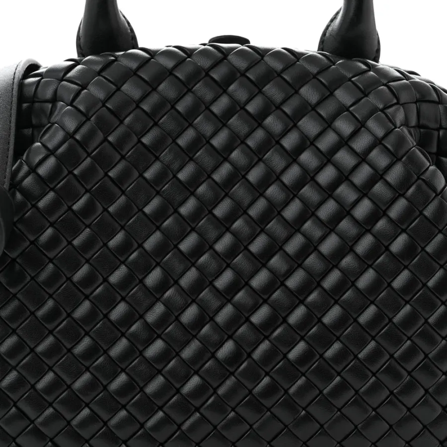 Bottega Veneta Small Intrecciato Padded The Handle Black Nappa Leather
