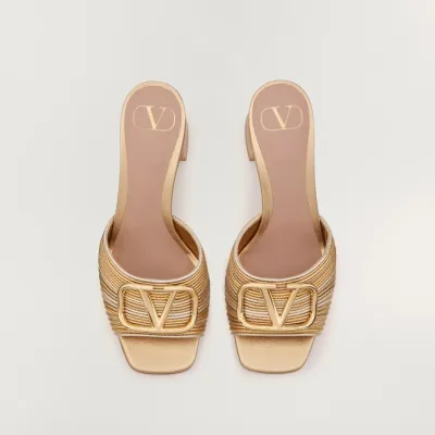 VALENTINO Metallic sandals (heel height 6cm)