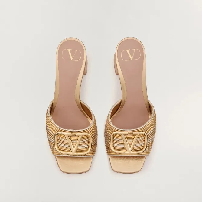 VALENTINO Metallic sandals (heel height 6cm)