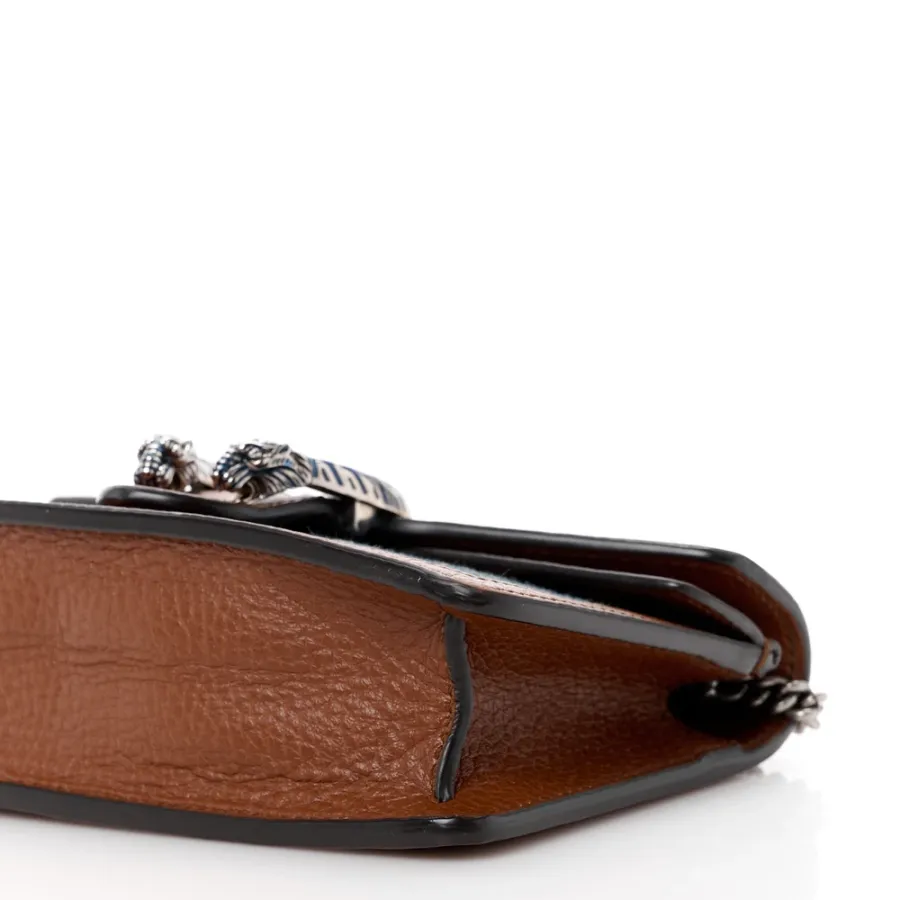 Gucci Mini Super Dionysus Shoulder Bag Blue Tea / Cuir / Epilog Electric Blue New Denim GG Monogram Coated Canvas & Dollar Calfskin Leather Aged Silver Hardware