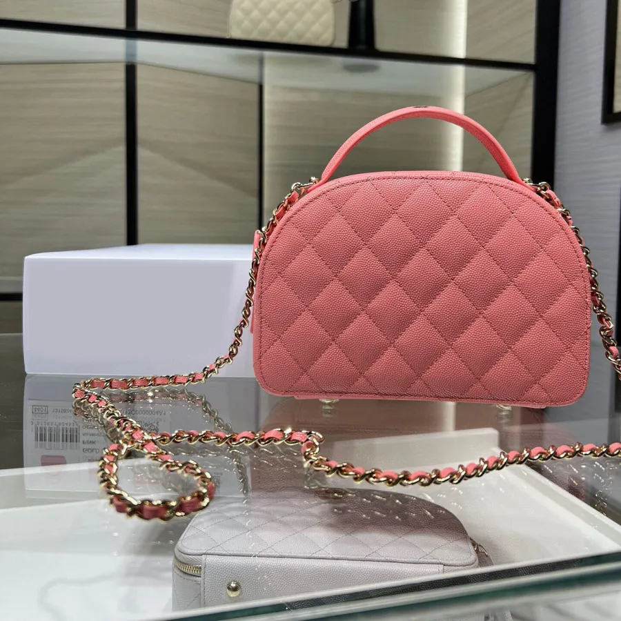 Chanel Pink /  White / Black / Wine Red / Lvory White Quilted Pelleted Calfskin Leather Crossbody Bags
