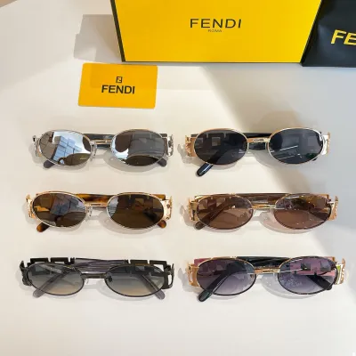 Fendi Oval glasses black gold/gun black/brown leopard/brown/eggplant/silver color Size 55口20-145