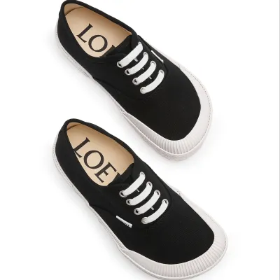 LOEWE Black Canvas Terra Vulca lace-up sneakers