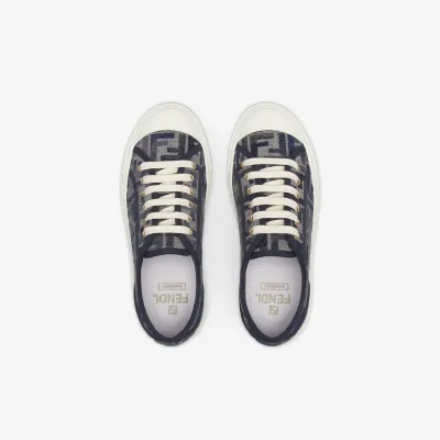 FENDI Blue FF denim low-top shoes