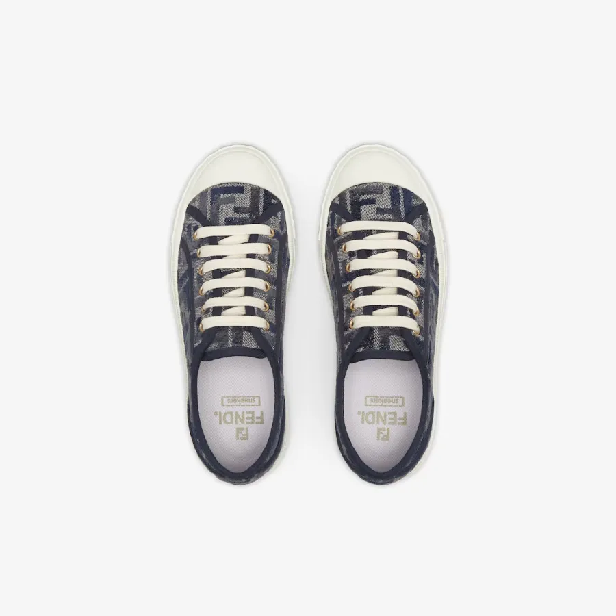 FENDI Blue FF denim low-top shoes
