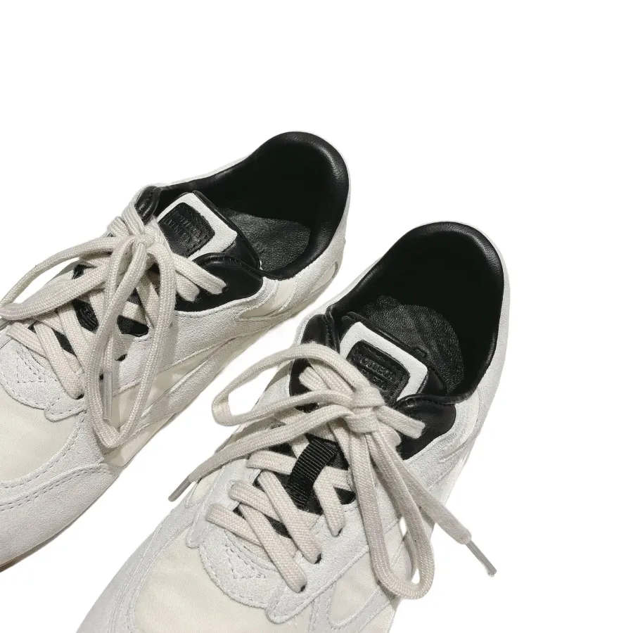 Bottega Veneta Orbit Flash Sneakers In Ice/Black Suede And Nylon Lace-Up Sneaker With Leather Trims