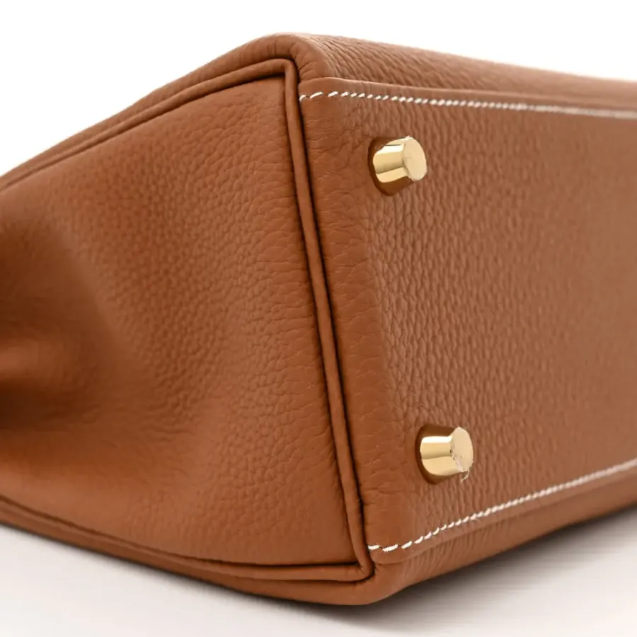 Hermès Kelly Retourne 25 Brown Togo Leather Gold Hardware