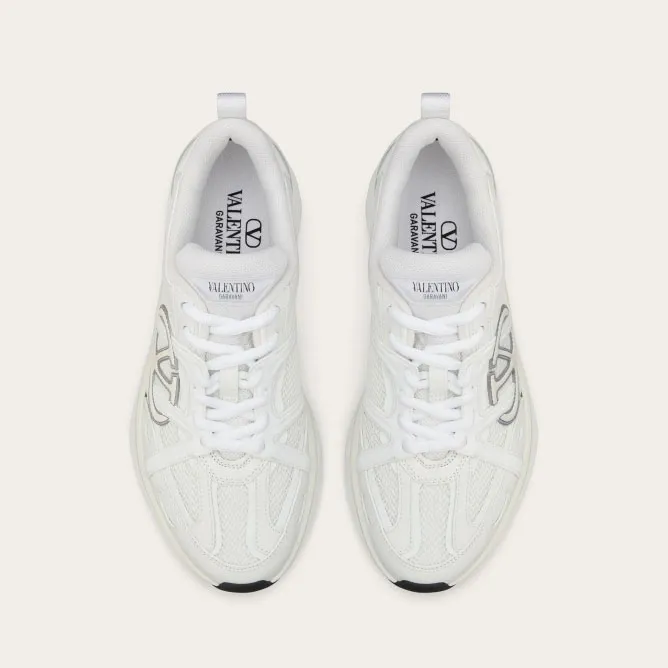 VALENTINO Women's calf leather and fabric sneakers