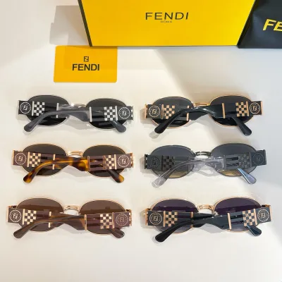 Fendi Oval glasses black gold/leopard brown/silver/brown/eggplant/gun black color Size 57口19-145