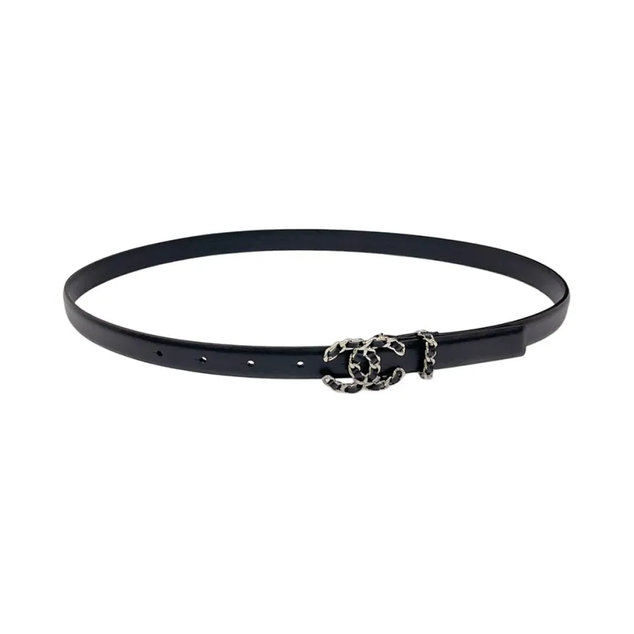 Chanel CC Belt In Black Calfskin With Silver Hardware 20/30/50/70mm