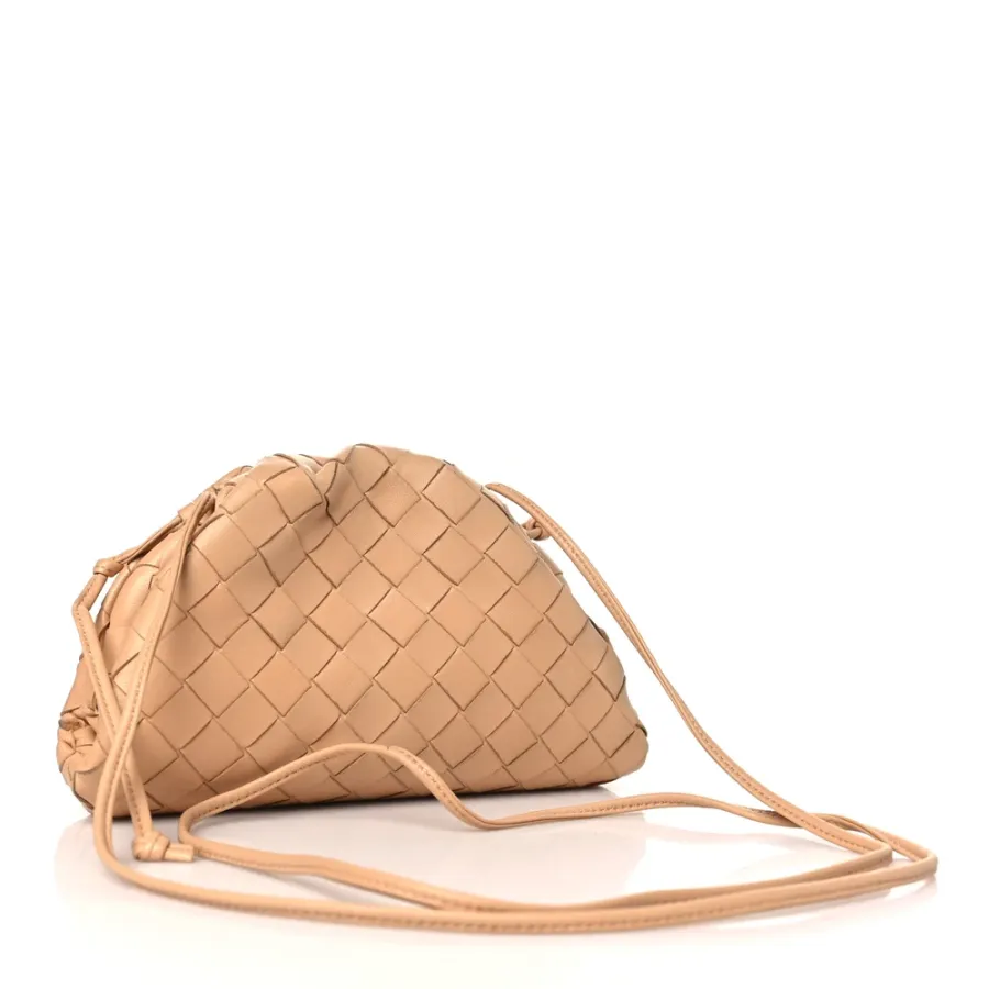 Bottega Veneta Mini Intrecciato The Pouch Almond Nappa Leather