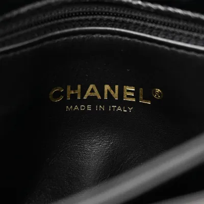 Chanel Color Match Flap Small Black Quilted Lambskin Leather Gold Hardware