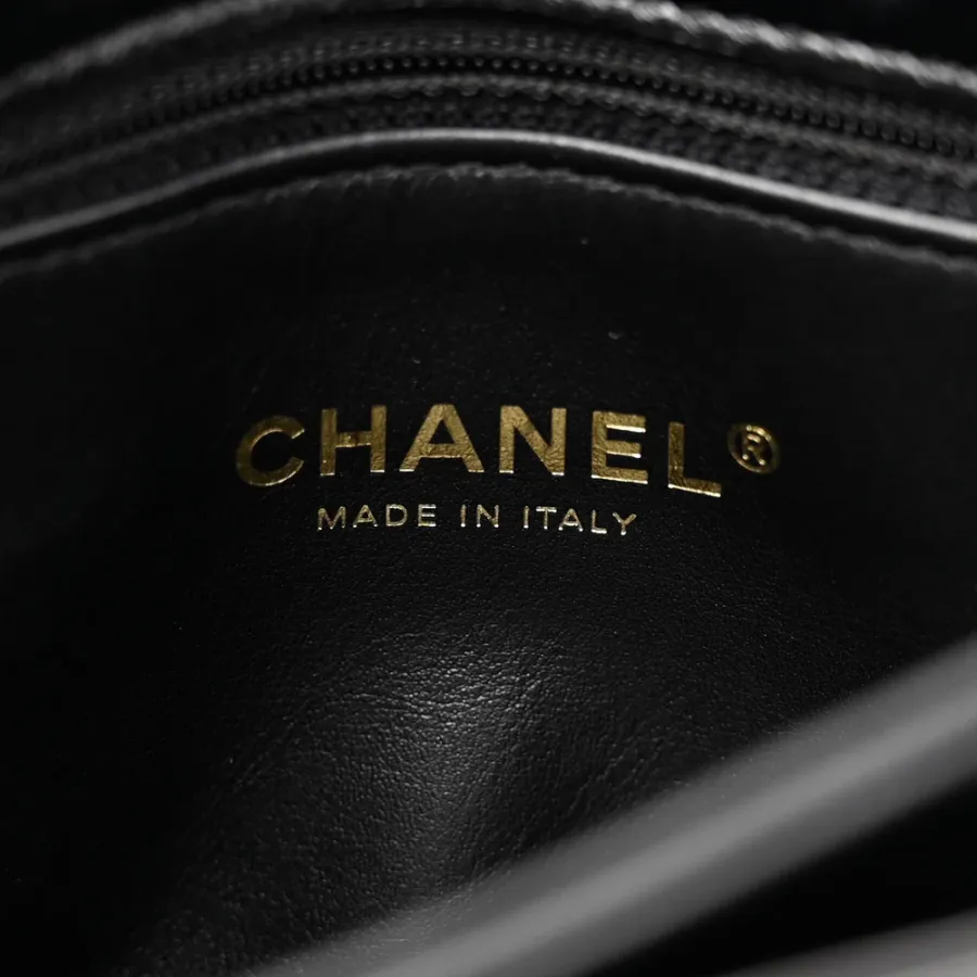 Chanel Color Match Flap Small Black Quilted Lambskin Leather Gold Hardware