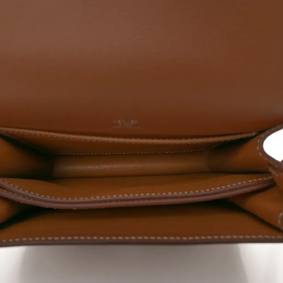 Lushentic Hermès Mini Sac Roulis Brown Evercolor Leather Palladium Silver Hardware