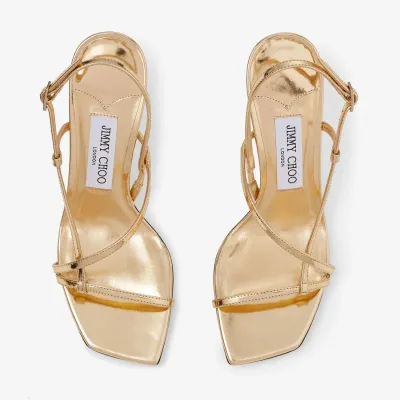 JIMMY CHOO Metallic texture leather high sandals