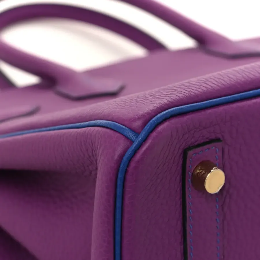 Hermès Horseshoe Birkin 30 Anemone / Bleu Electrique Togo Leather Gold Hardware