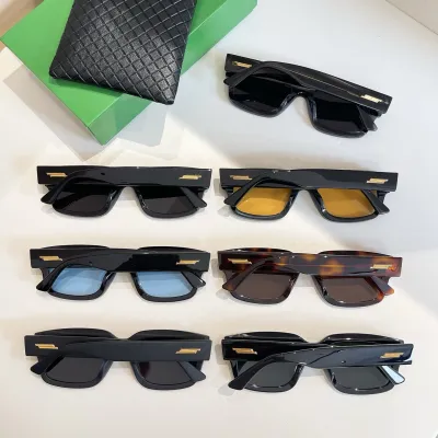 Bottega Veneta square frame glasses black/matte black/orange black/blue black/green black/brown leopard/black white color Size 47口19-140