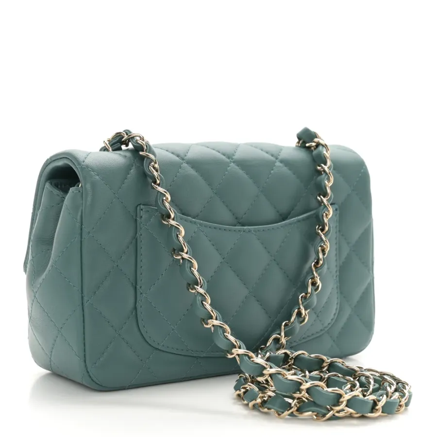 Designer Handbags | Green Quilted Mini Flap