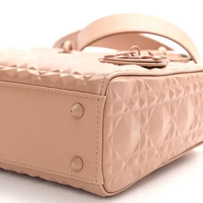 Dior Small My ABCDior Lady Dior Rose Des Vents Diamond Cannage Calfskin Leather Incognito Hardware