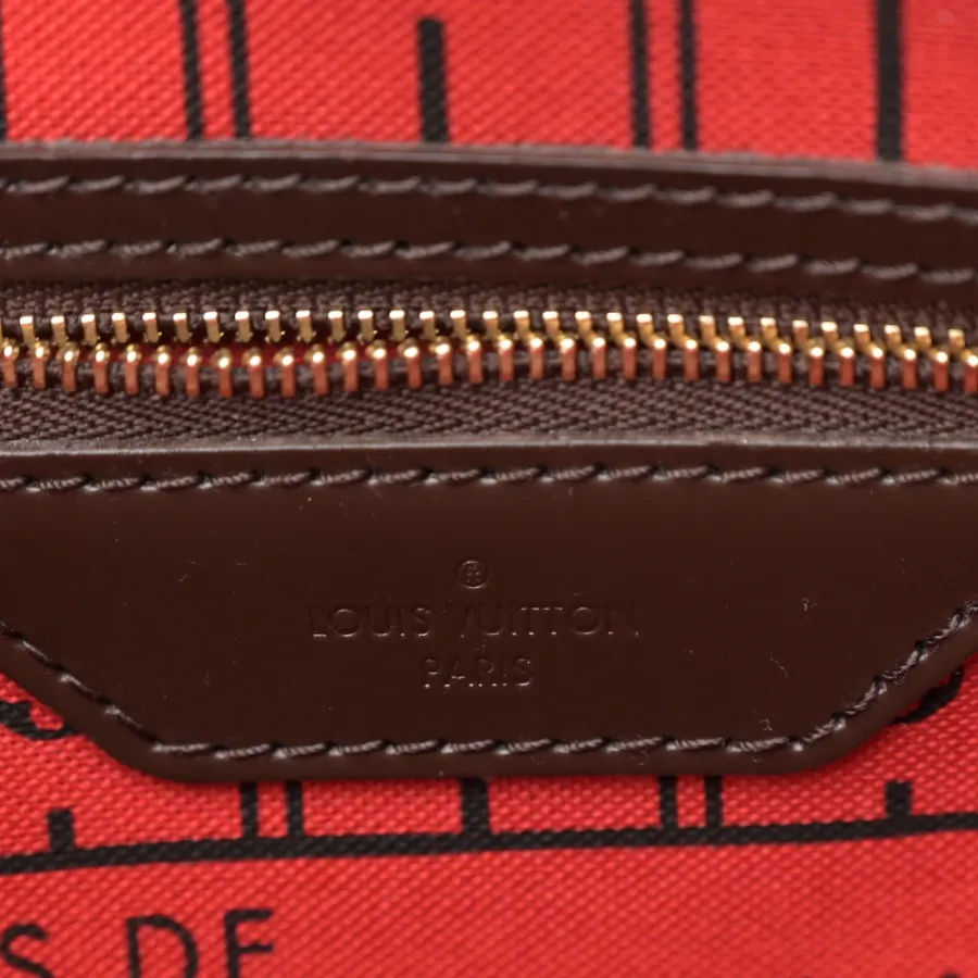 Louis Vuitton Neverfull PM Damier Ebene Canvas Cherry Interior