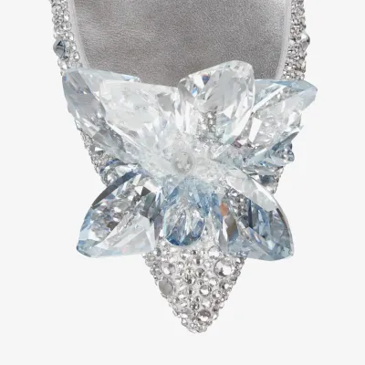 JIMMY CHOO pointy flats Crystal stuck to leather