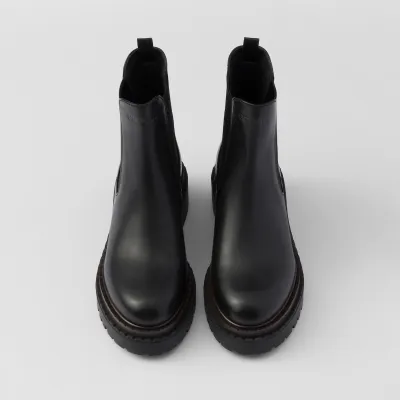 PRADA Black leather Chelsea boots