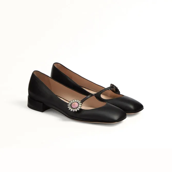 VALENTINO Sheepskin Mary Jane Ballet Flats (heel 2 cm high)