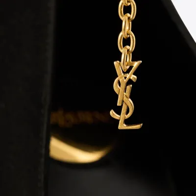 Yves Saint Laurent Black crepe satin sandals