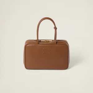 Miu Miu Beau Calfskin Leather Brown Top-Handle Bags