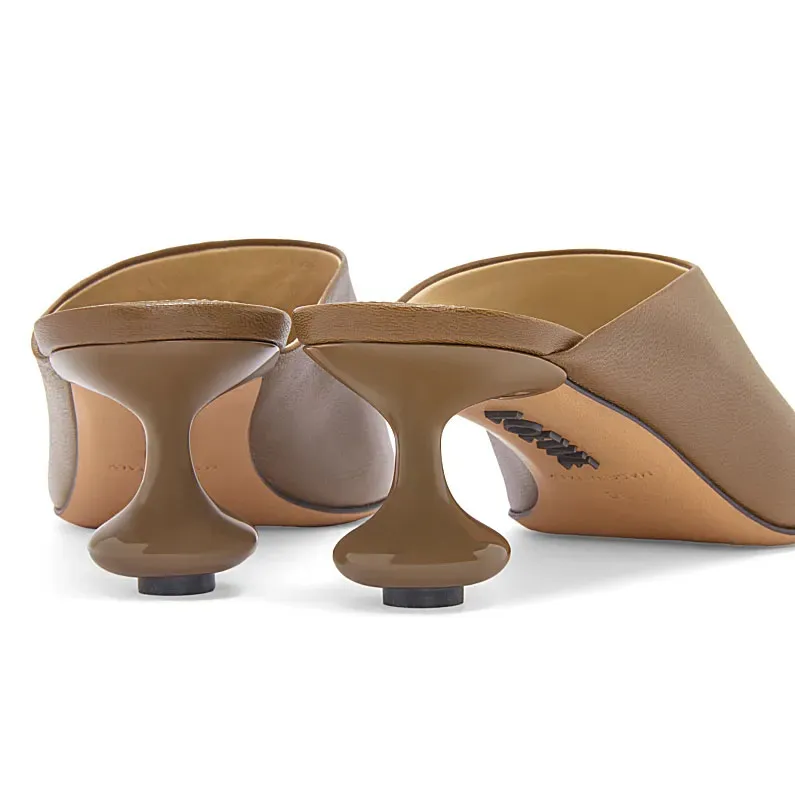 LOEWE Brown high-heeled slippers sandals