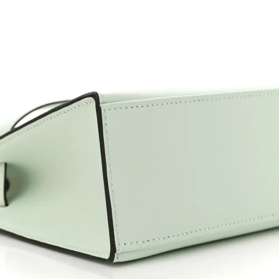 Hermès Kelly Pochette Clutch Vert Peppermint Swift Leather Palladium Hardware