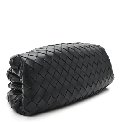 Bottega Veneta Medium Intrecciato Teen Pouch Black Nappa Leather