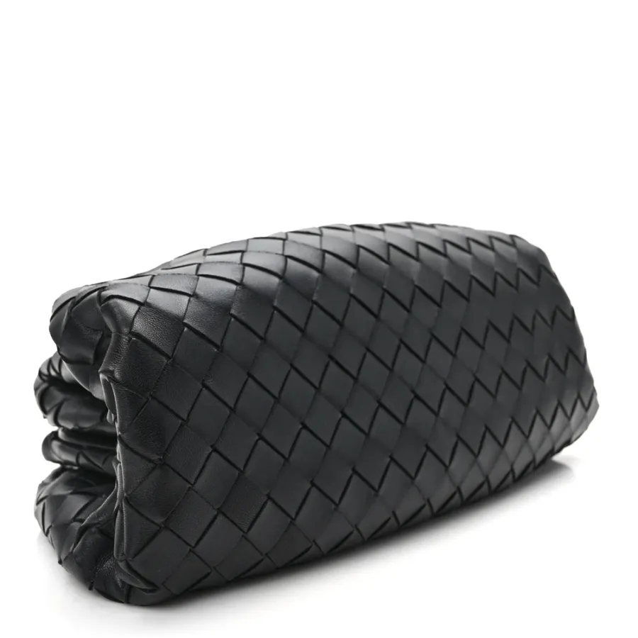 Bottega Veneta Medium Intrecciato Teen Pouch Black Nappa Leather