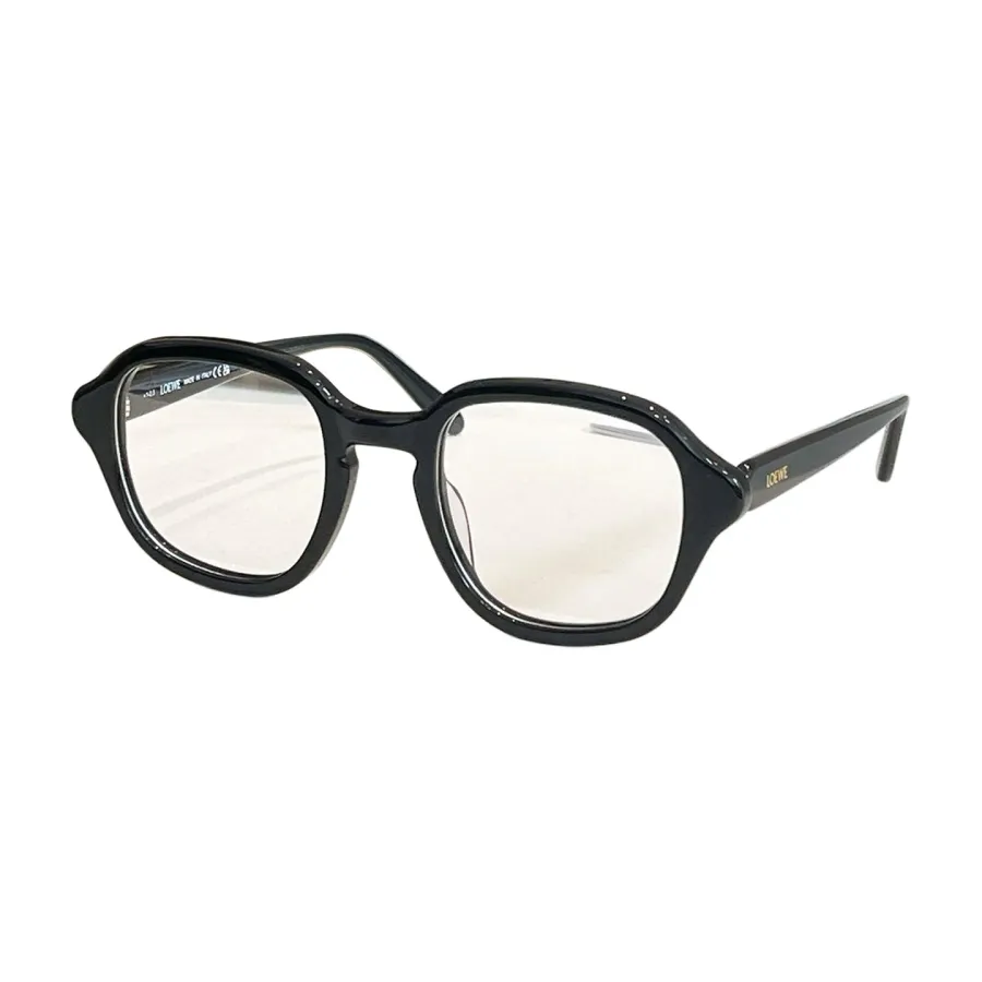 Loewe square frame glasses leopard/black/milky white/transparent color Size 51口21-140